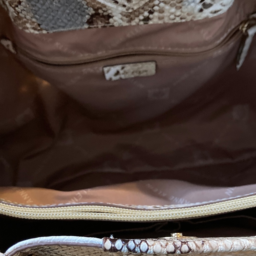 Anne Klein Women's A-Hinge Snake-Print Tote NWOT - Picture 7 of 9